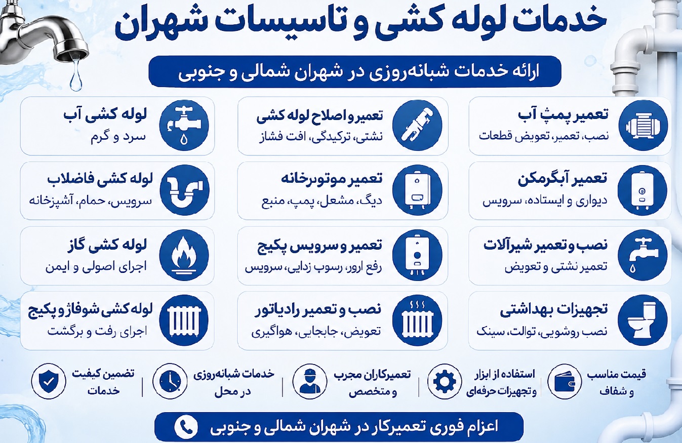 لوله کشی شهران | خدمات تاسیسات شهران شبانه روزی 2 تاسیسات لوله کشی شهران