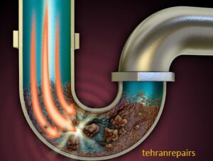 تعمیر لوله سینک ظرفشویی