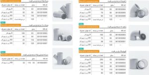 لیست قیمت لوله و اتصالات پارس پلاست