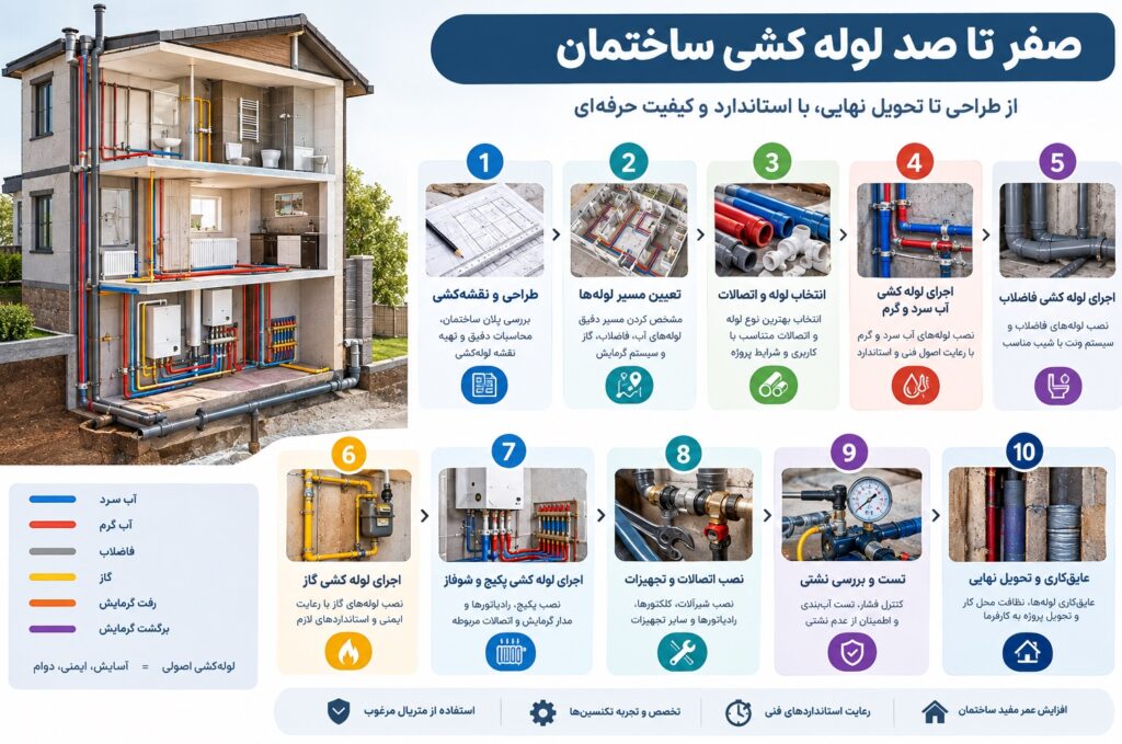 مراحل صفر تا صد لوله کشی ساختمان