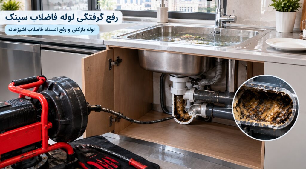 لوله بازکنی سینک آشپزخانه